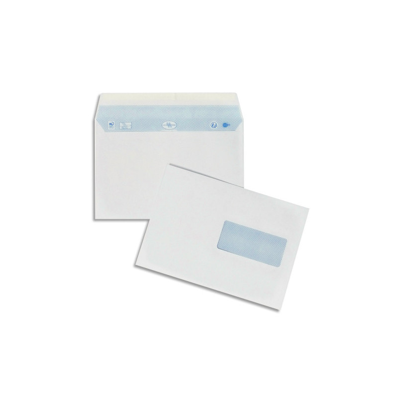 OXFORD Boîte de 200 enveloppes blanches auto-adhésives 90g format 162X229mm C5 fenêtre 45x100mm