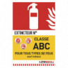 LIFEBOX Panneau de signalisation classe feu ABC présence d'extincteur à tpoudre
