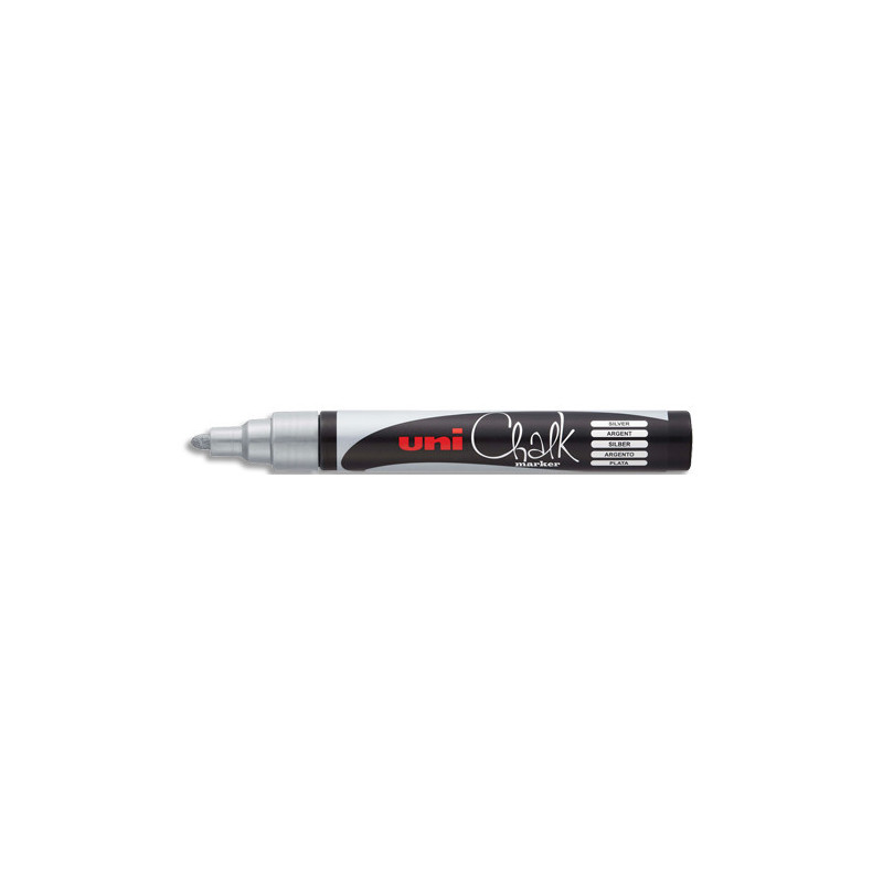 UNI-BALL Marqueur craie CHALK MARKER, pointe ogive moyenne Argent