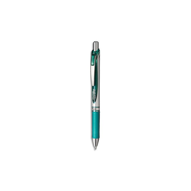 PENTEL Stylo à bille energel rétractable 0,7 mm. Encre à pigment infalsifiable Turquoise.