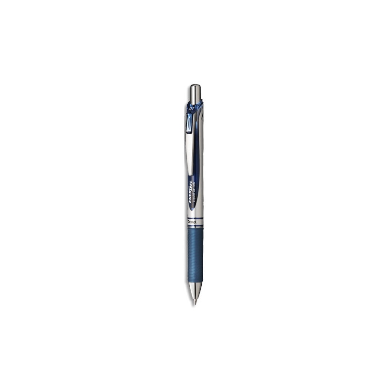 PENTEL Stylo à bille energel rétractable 0,7 mm. Encre à pigment infalsifiable Bleu marine.