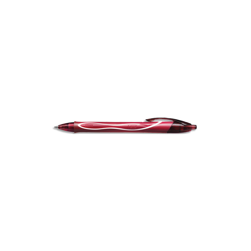 BIC Gel-ocity Quick Dry Stylos-Gel Rétractables Pointe Moyenne (0,7 mm) - Rouge