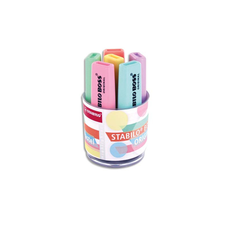STABILO BOSS ORIGINAL Pastel - Pot de 6 surligneurs - Coloris pastel