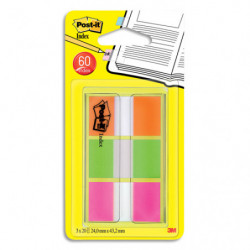 POST-IT Marque-pages standard 3x20 Rouge, Orange, Jaune