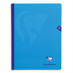 CLAIREFONTAINE Cahier Mimesys brochure cousue 192 pages Seyès 24x32. Couverture polypropylène Bleue