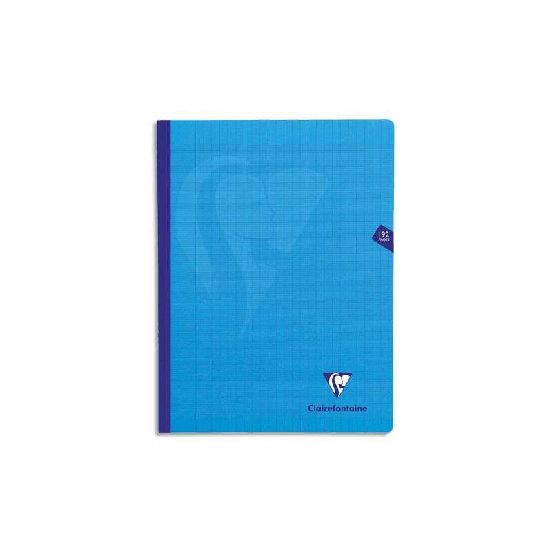 CLAIREFONTAINE Cahier Mimesys brochure cousue 192 pages Seyès 24x32. Couverture polypropylène Bleue