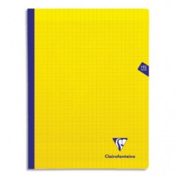 CLAIREFONTAINE Cahier Mimesys brochure cousue 192 pages Seyès 24x32. Couverture polypropylène Jaune