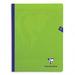 CLAIREFONTAINE Cahier Mimesys brochure cousue 192 pages Seyès 24x32. Couverture polypropylène Verte