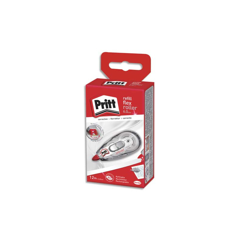 PRITT Roller de correction rechargeable FLEX ROLLER avec recharge 6mm x 12m