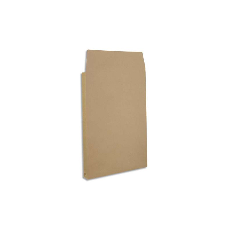 Paquet de 25 pochettes kraft armé brun 120 g, 3 soufflets de 5 cm, 24 : 260x330mm. Autoadhésive