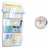 CEP Lot de 3 Corbeilles murales Ice Blue, format A3, charge 2,5 kg - Dimensions : L36,1 x H27 x P8,6 cm