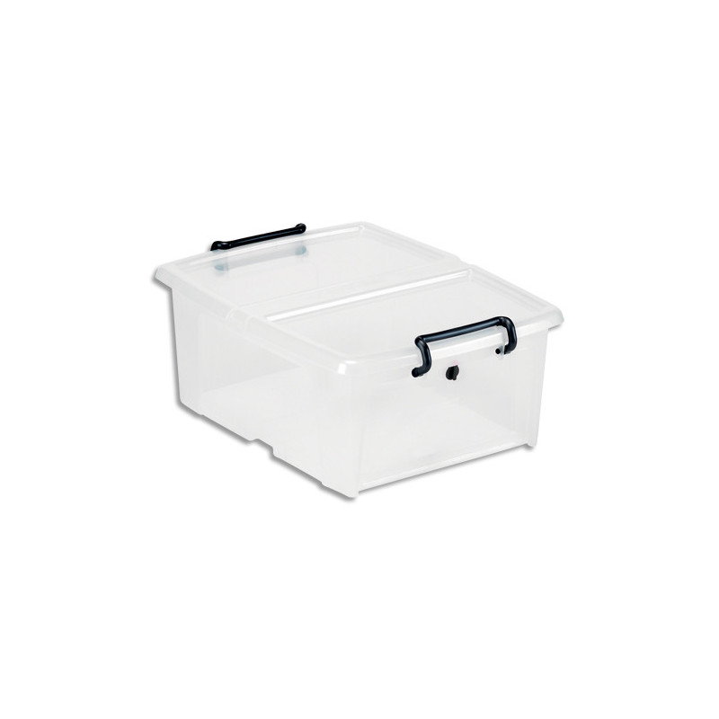 CEP Boîte de rangement SmartBox Strata Transparent, 20L, en PP, couvercle clipsé, L46 x H19 x P37 cm