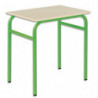 SODEMATUB Lot de 4 tables scolaire MONOPLACE, hêtre, plateau 70 x 50 cm, hauteur 64 cm, taille 4, vert