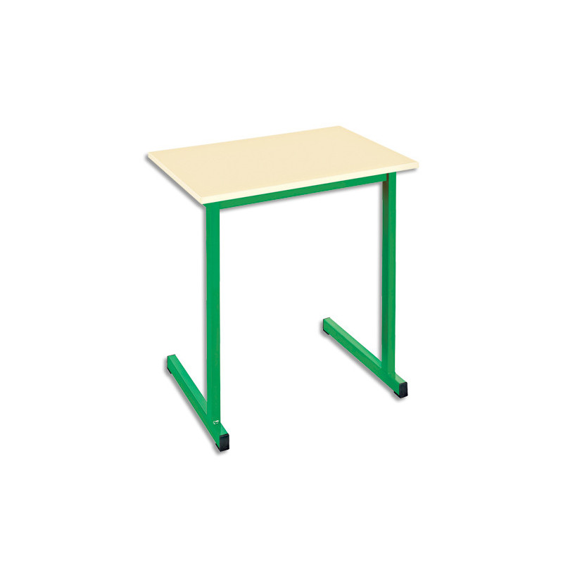 SODEMATUB Table scolaire MONOPLACE, hêtre, plateau 70 x 50 cm, hauteur 64 cm, taille 4, Vert