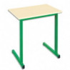 SODEMATUB Table scolaire MONOPLACE, hêtre, plateau 70 x 50 cm, hauteur 64 cm, taille 4, Vert