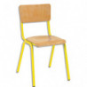 SODEMATUB Lot de 4 chaises scolaire MAXIM, hêtre, assise 37 x 39 cm, haut.assise 43 cm, taille 5, jaune