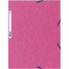 EXACOMPTA Chemise 3 rabats et élastique, en carte lustrée 5/10e, 400gr. Format 24x32cm. Coloris Fuchsia.