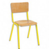 SODEMATUB Lot de 4 chaises scolaire MAXIM, hêtre, assise 37 x 39 cm, haut.assise 46 cm, taille 6, jaune