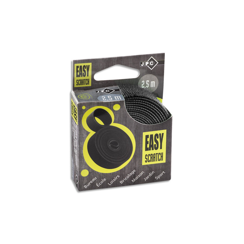 WONDAY Ruban auto-agrippant Easy Scratch Noir, largeur 20mm x longueur 2,5m