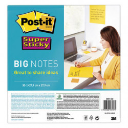 POST-IT Big Notes Super Sticky Post-it Jaune - 30 feuilles 27,9 x 27,9 cm