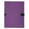 EXACOMPTA Chemise extensible NCLIP en papier toilé. Sangle à clip. Dos rainuré 13cm. Coloris violet