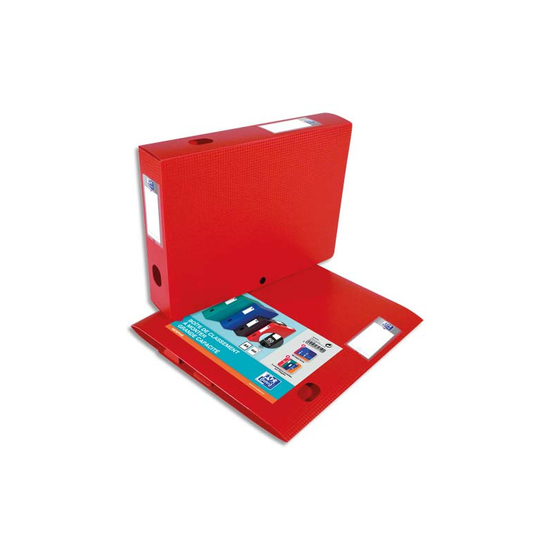 OXFORD Boîte classement non montée Memphis PP 7/10e. Dos 6 cm. Coloris Rouge