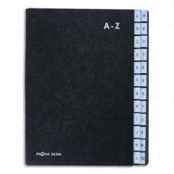 DURABLE Trieur alphabétique Noir int papier recyclé. 24 compartiments (A-Z). Format 26,5x34cm