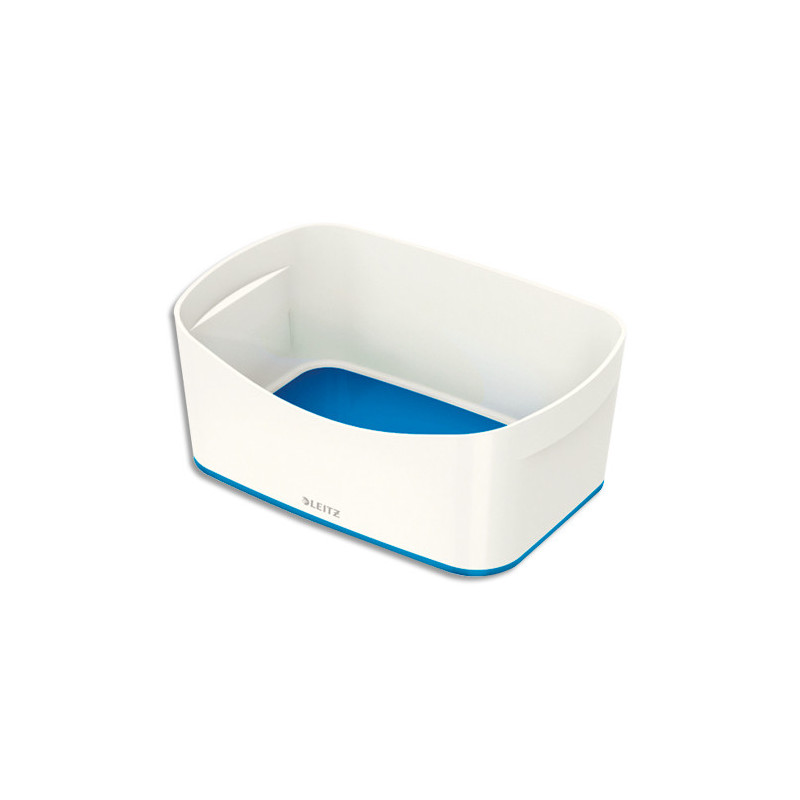 LEITZ Bac de rangement MYBOX sans couvercle en ABS. Coloris Blanc fond Bleu