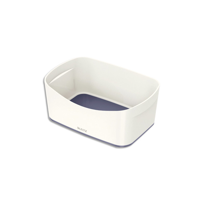 LEITZ Bac de rangement MYBOX sans couvercle en ABS. Coloris Blanc fond Gris