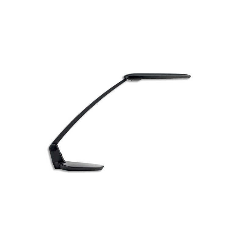 UNILUX Lampe à LEDS Brio Noire - Tête 33 x 6,5 cm, Bras 47cm H57cm maxi et Socle 24 x 15 cm