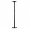UNILUX Lampadaire à LEDS Variaglass Noir avec vasque verre - H180 cm, Socle D34 cm, vasque D36 x H6 cm