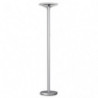 UNILUX Lampadaire à LEDS Variaglass Gris métal avec vasque verre, H180 cm, Socle D34 cm, vasque D36xH6 cm