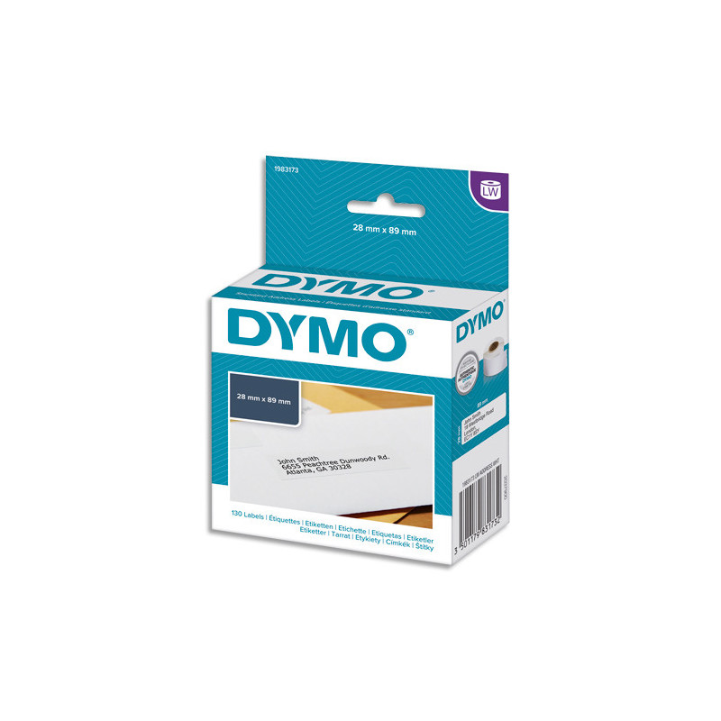 DYMO Boîte de 130 étiquettes LW adresse petit volume 89x28mm 1983173