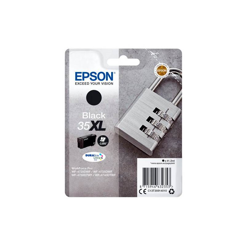 EPSON Cartouche Jet d'Encre DURABrite Ultra Black XL ''Cadenas'' 35 - C13T35914010