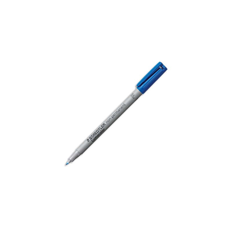 STAEDTLER Feutre multi-usages pour support lisse LUMOCOLOR Encre bleu non permanente Pointe fine de 0,6mm