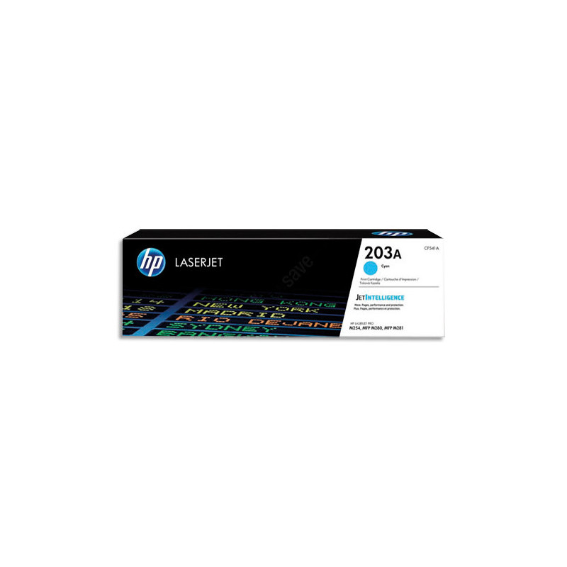 HP 203A CF541A Toner Cyan Authentique pour HP Color LaserJet Pro M254 / M280 / M281