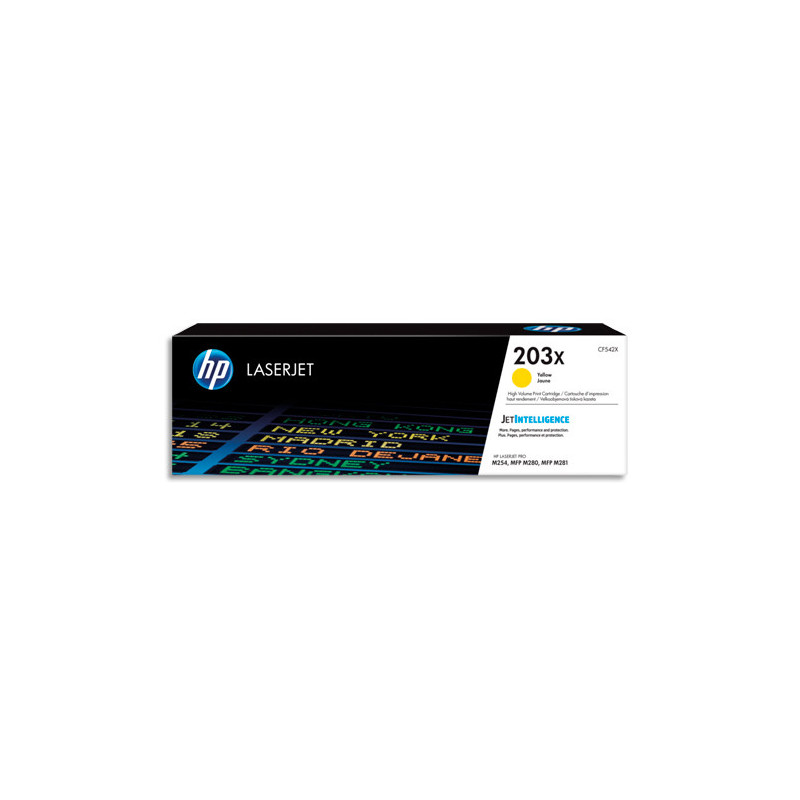 HP 203X CF542X Toner Jaune grande capacité Authentique pour HP Color LaserJet Pro M254 / M280 / M281