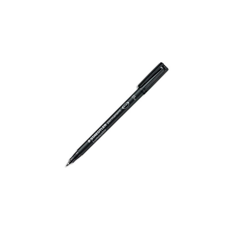 STAEDTLER Feutre multi-usages pour support lisse LUMOCOLOR Encre noire permanente Pointe fine de 0,6mm