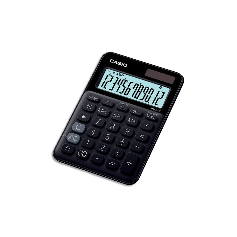 CASIO Calculatrice de bureau 12 chiffres Noire MS-20UC-BK-S-EC