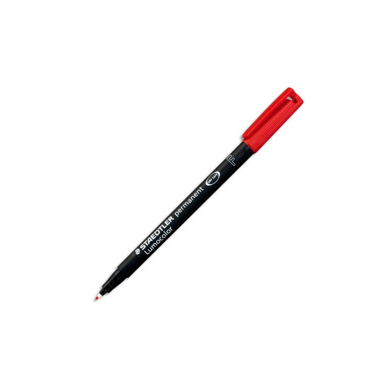 STAEDTLER Feutre multi-usages pour support lisse LUMOCOLOR Encre rouge permanente Pointe fine de 0,6mm