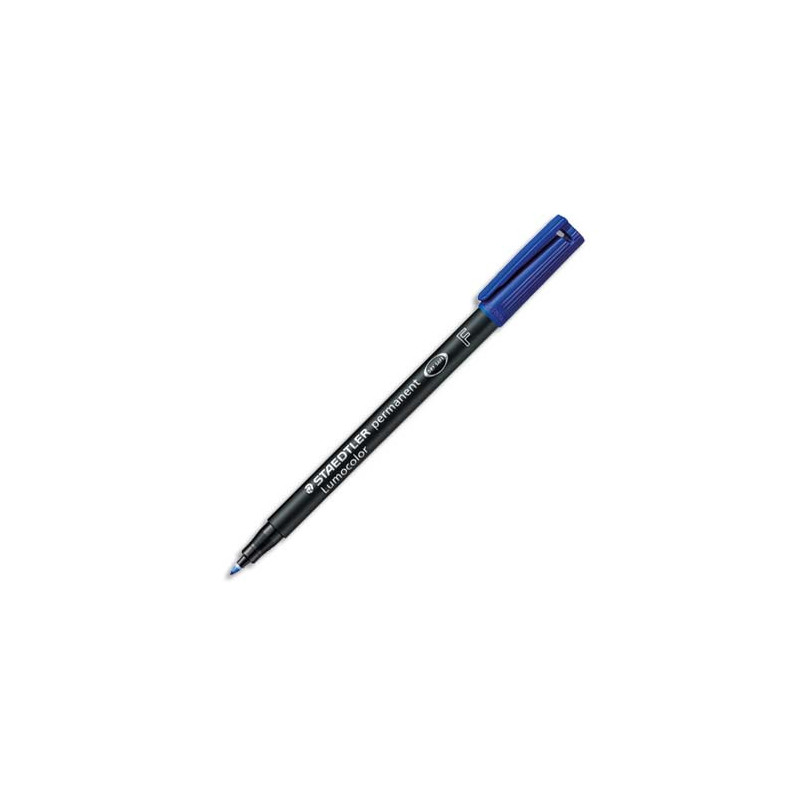 STAEDTLER Feutre multi-usages pour support lisse LUMOCOLOR Encre bleu permanente Pointe fine de 0,6mm