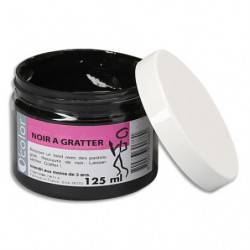 O COLOR Pot de peinture Noire à gratter, 200g