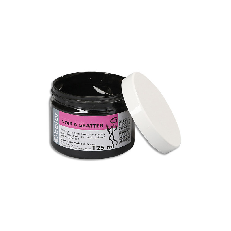 O COLOR Pot de peinture Noire à gratter, 200g