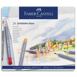 FABER CASTELL Etui de 24 crayons de couleur GOLDFABER aquarellables. Coloris assortis