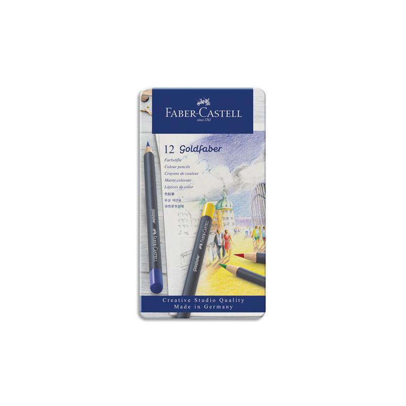 FABER CASTELL Etui de 12 crayons de couleur GOLDFABER. Coloris assortis
