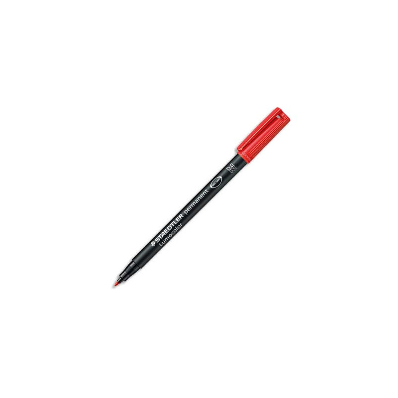 STAEDTLER Feutre multi-usages pour support lisse LUMOCOLOR Encre rouge permanente Pointe de 1mm