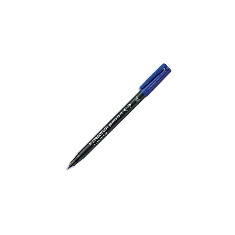 STAEDTLER Feutre multi-usages pour support lisse LUMOCOLOR Encre bleue permanente Pointe de 1mm