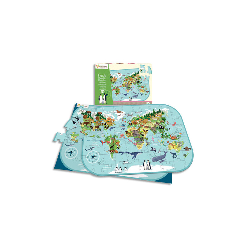 AVENUE MANDARINE Puzzle 76 pièces, thème Planisfère. A partir de 6 ans.