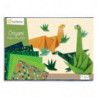 AVENUE MANDARINE 60 feuilles 20x20cm Origami Dino imprimé 2 faces avec 1 planche de stickers yeux