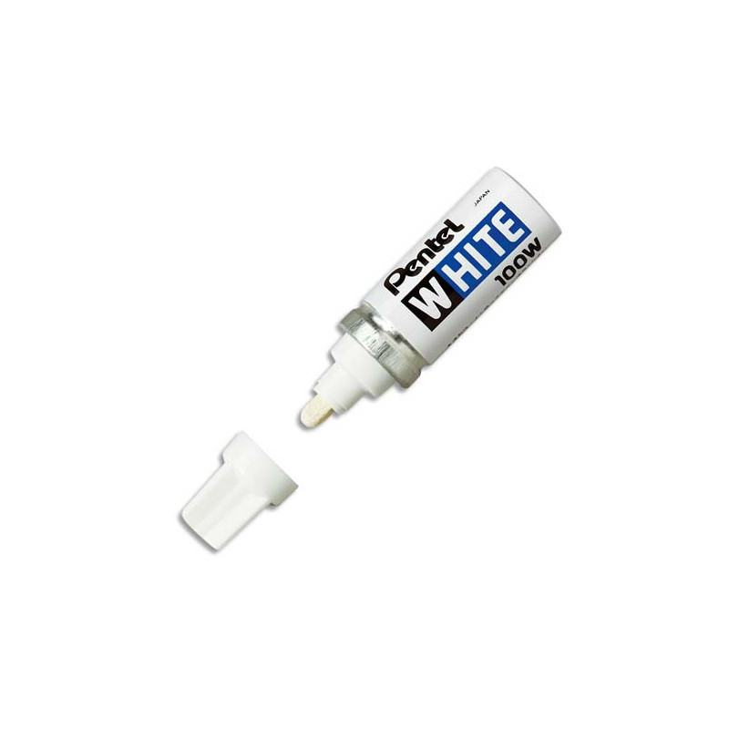 PENTEL Marqueur peinture pointe en fibre ogive large corps métal coloris Blanc WHITE 100W
